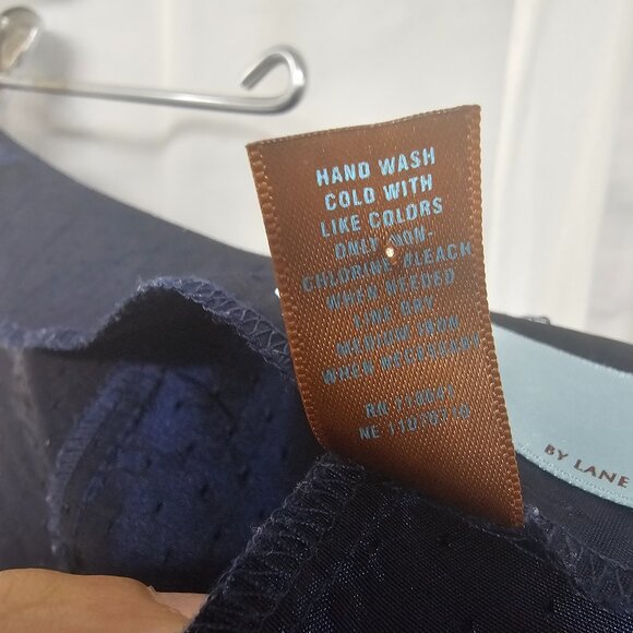 Lane Bryant Skirt Blue Satin Lace Coquette Whimsigoth A-line Pleated 14 - Picture 9 of 10